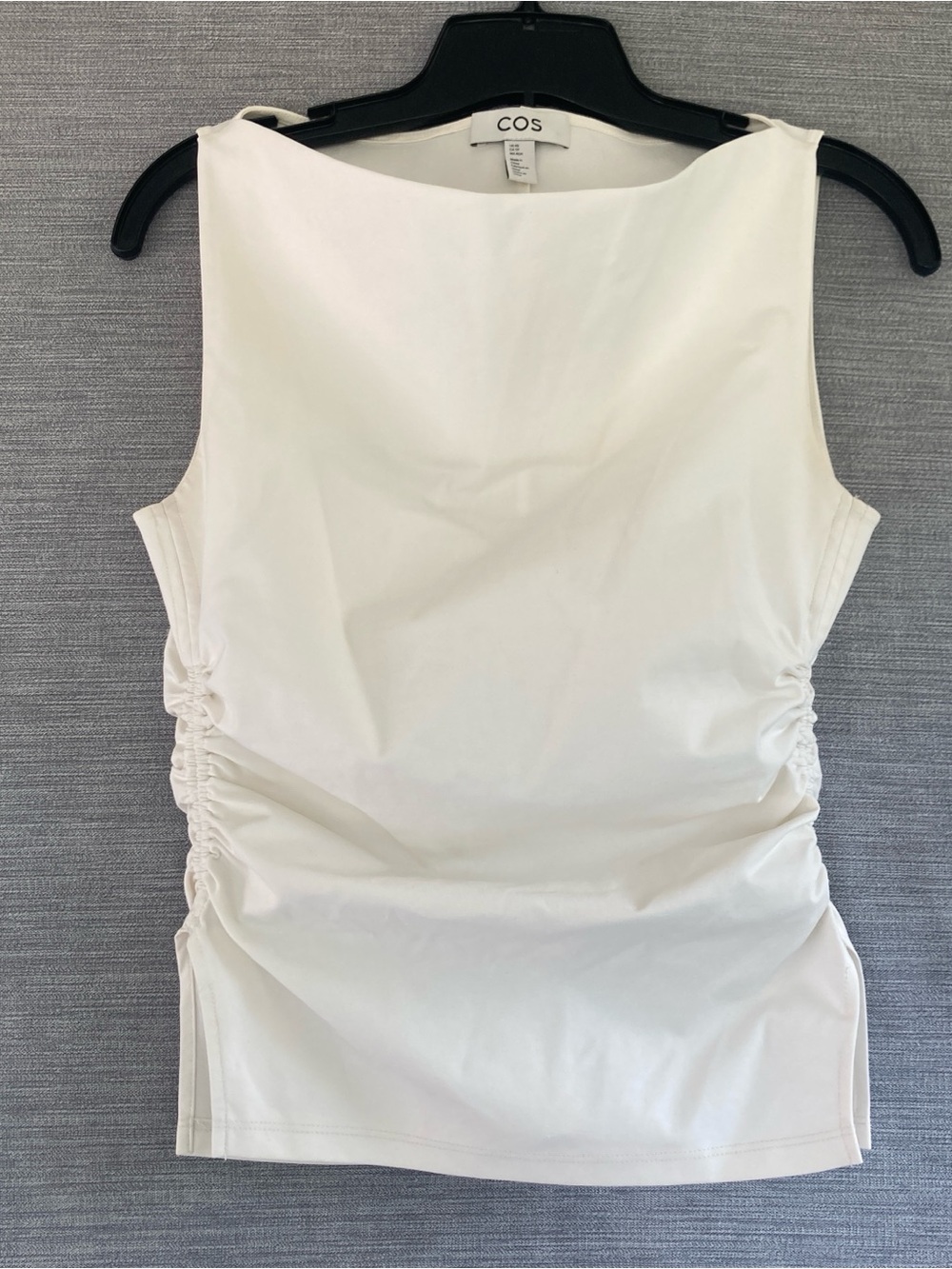 COS sleeveless Top Ruched White XS